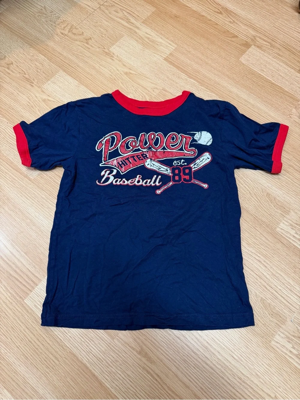 The Children’s Place Boys Size L 10/12 Navy Power Hitter Baseball Graphic Tee